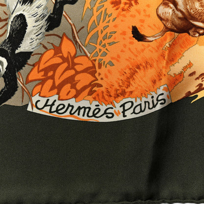 Hermes Silk Africa Scarf 90 Green Yellow 4 of 6