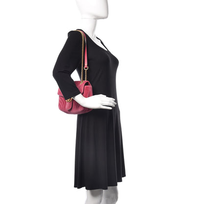 Gucci Velvet Matelasse Small GG Marmont Shoulder Bag Light Raspberry Rose 2 of 11