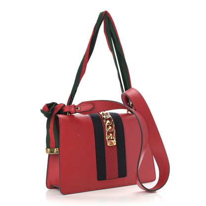 Gucci Calfskin Small Sylvie Shoulder Bag Hibiscus Red 3 of 13
