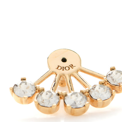 Christian Dior Crystal Pearl Petite CD Earrings Gold 4 of 5