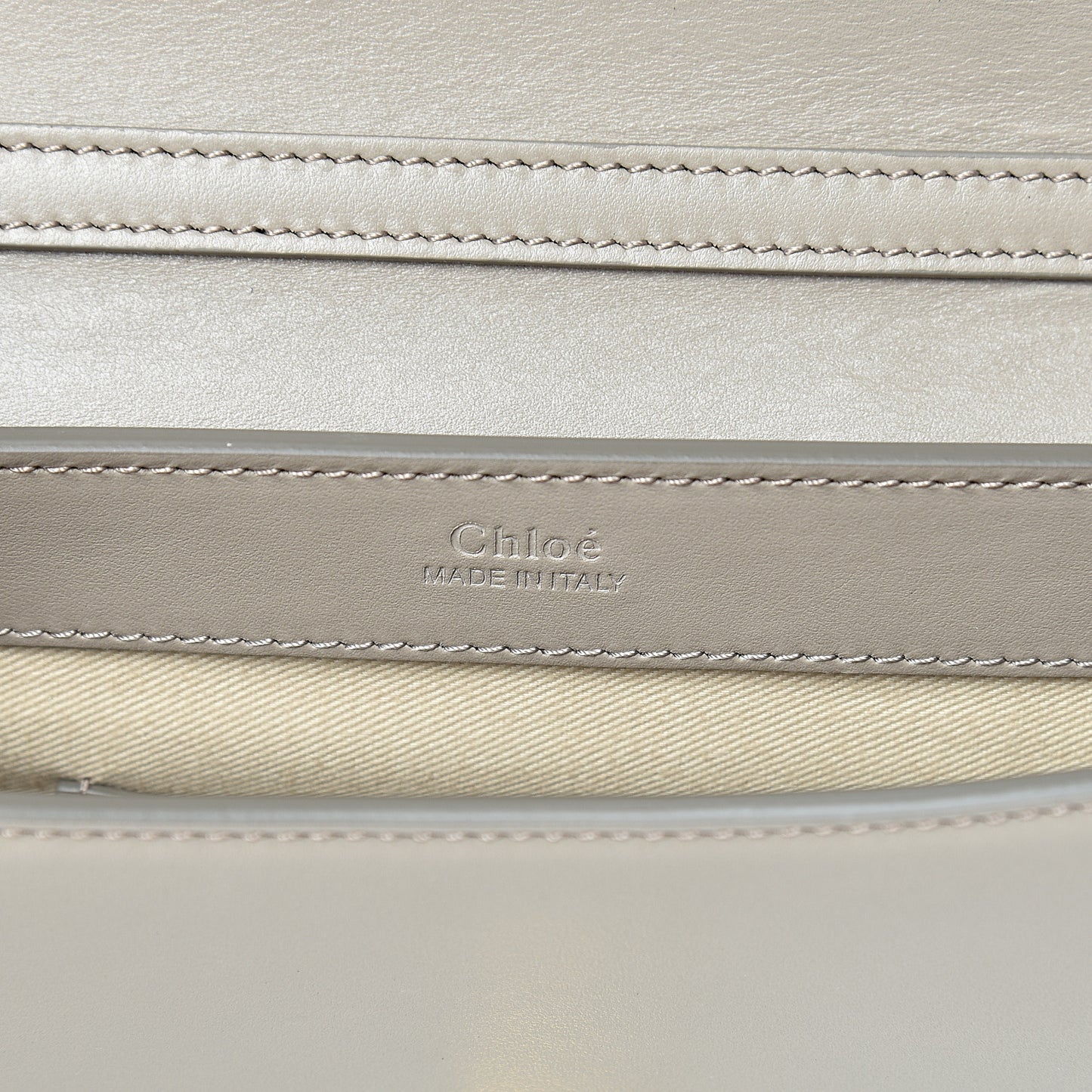 Calfskin Suede C Clutch With Chain Motty Grey