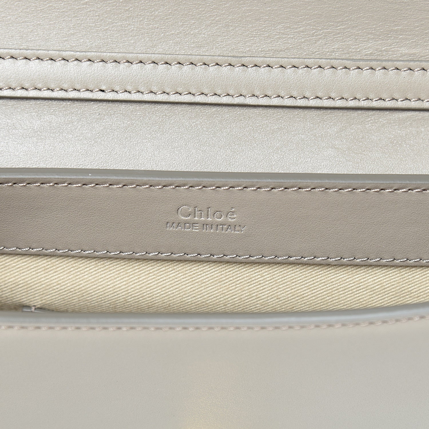 Chloe Calfskin Suede C Clutch With Chain Motty Grey 5 of 13