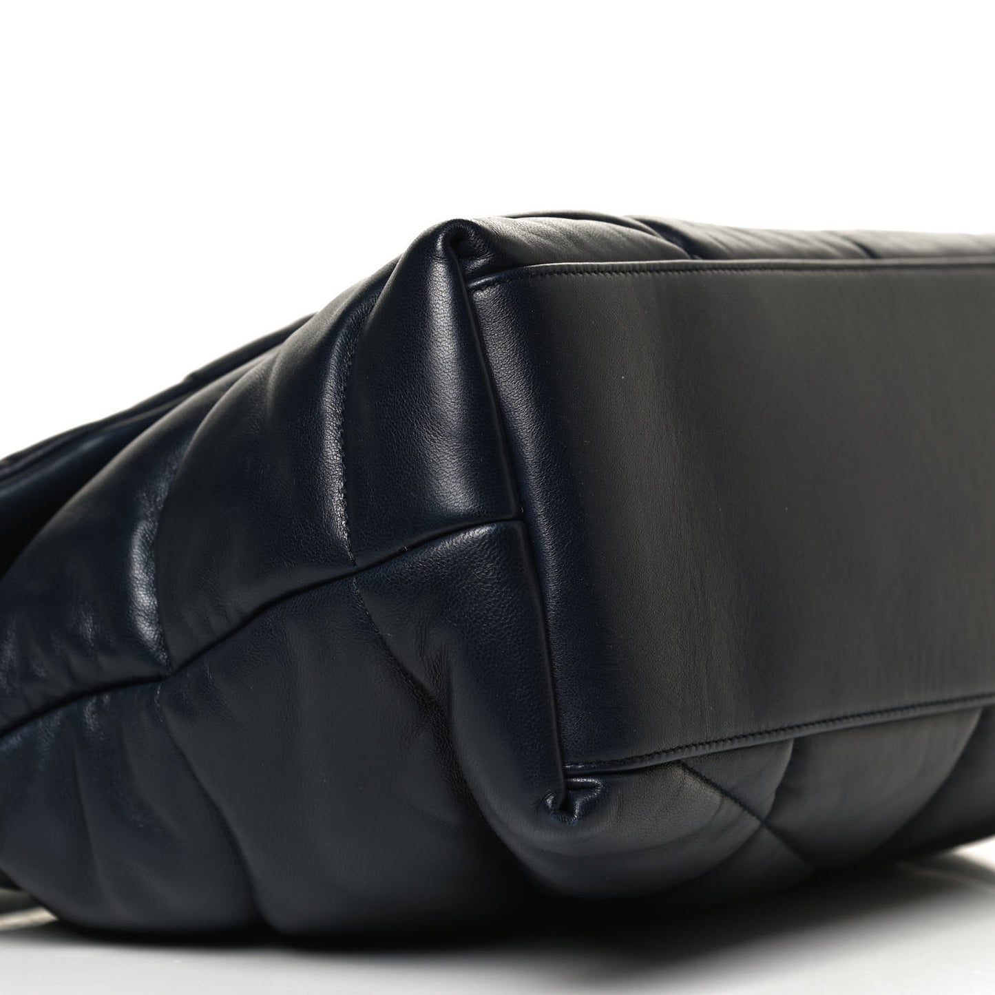 Lambskin Quilted Medium Loulou Puffer Monogram Chain Satchel Navy
