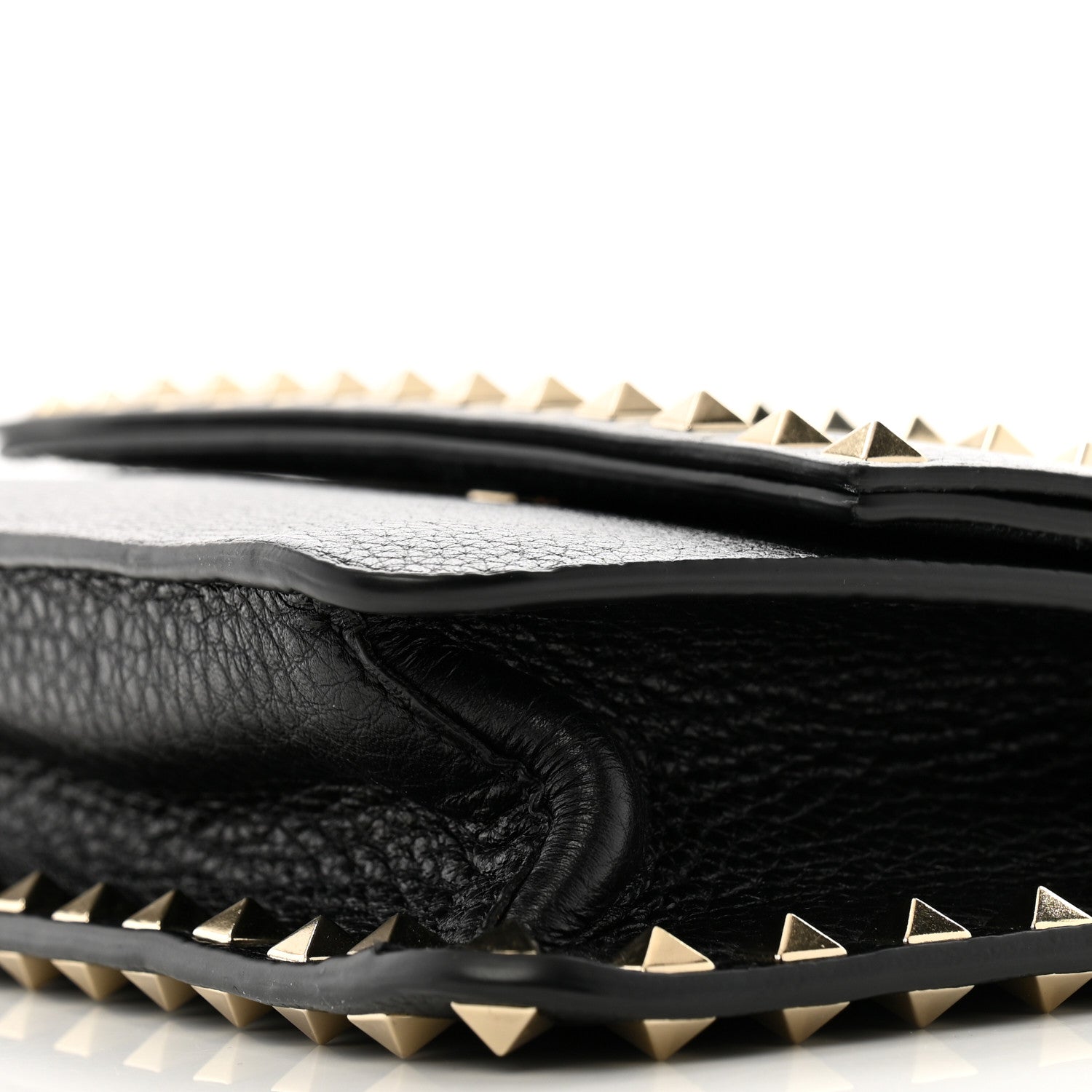 Valentino Garavani Pebbled Calfskin Rockstud Side Slip Crossbody Black 9 of 12