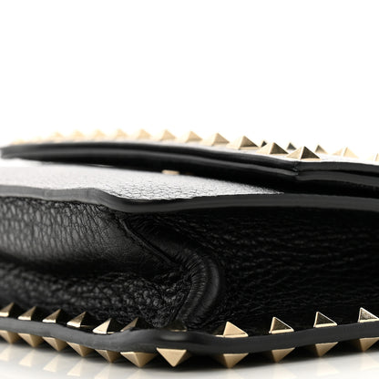 Valentino Garavani Pebbled Calfskin Rockstud Side Slip Crossbody Black 9 of 12