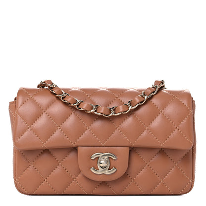 Chanel Lambskin Quilted Mini Rectangular Flap Brown 1 of 10