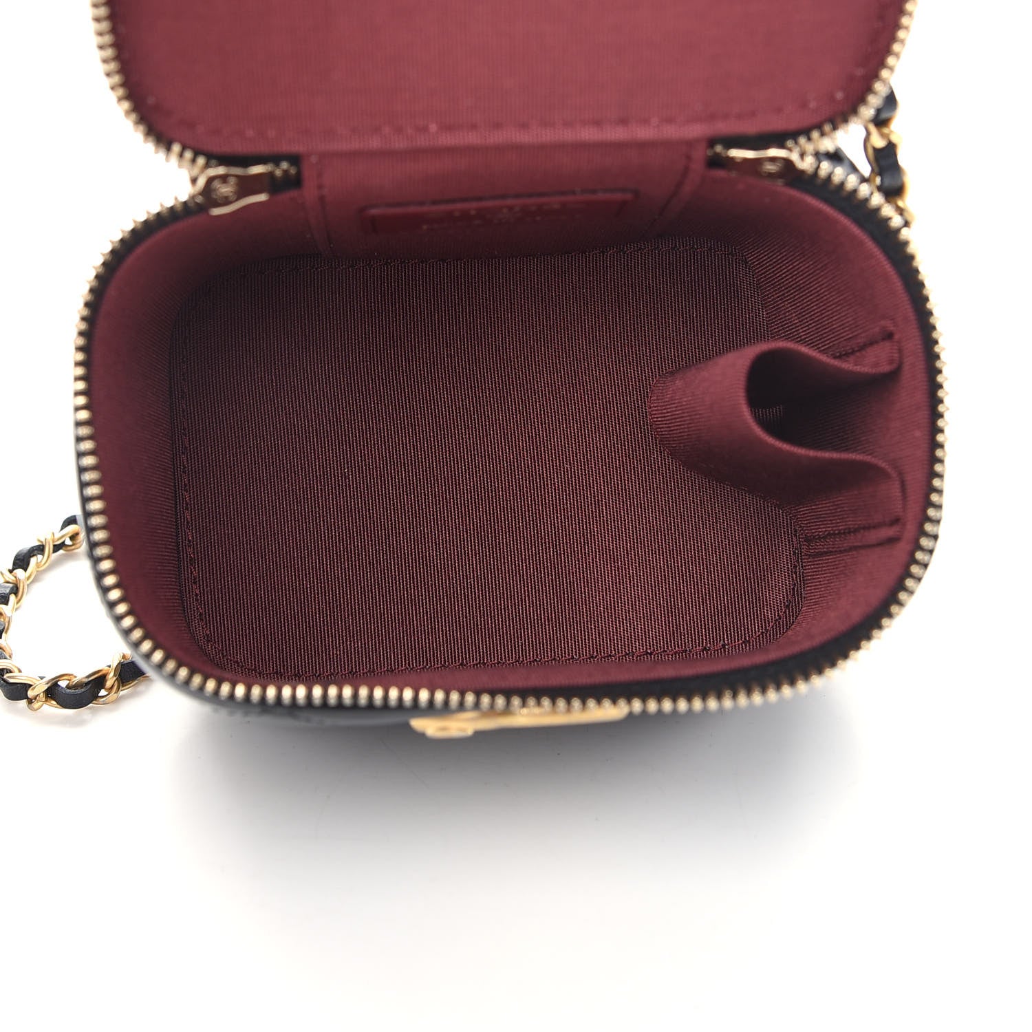 Chanel Calfskin Quilted Mini Perfect Fit Vanity Case With Chain Black 5 of 9