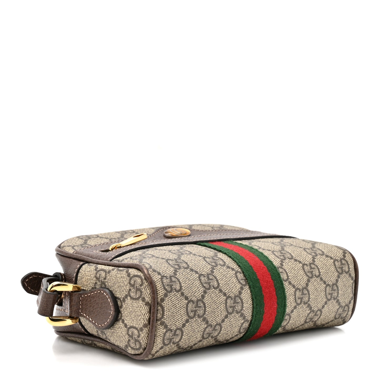 GG Supreme Monogram Web Mini Ophidia Shoulder Bag Brown