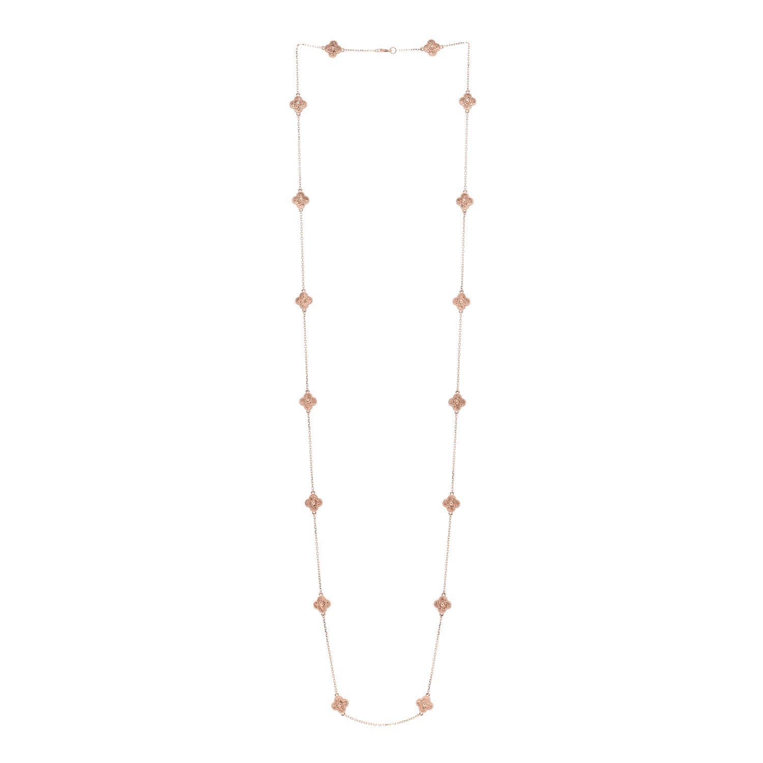 Van Cleef & Arpels 18K Rose Gold 16 Motifs Sweet Alhambra Necklace 3 of 6