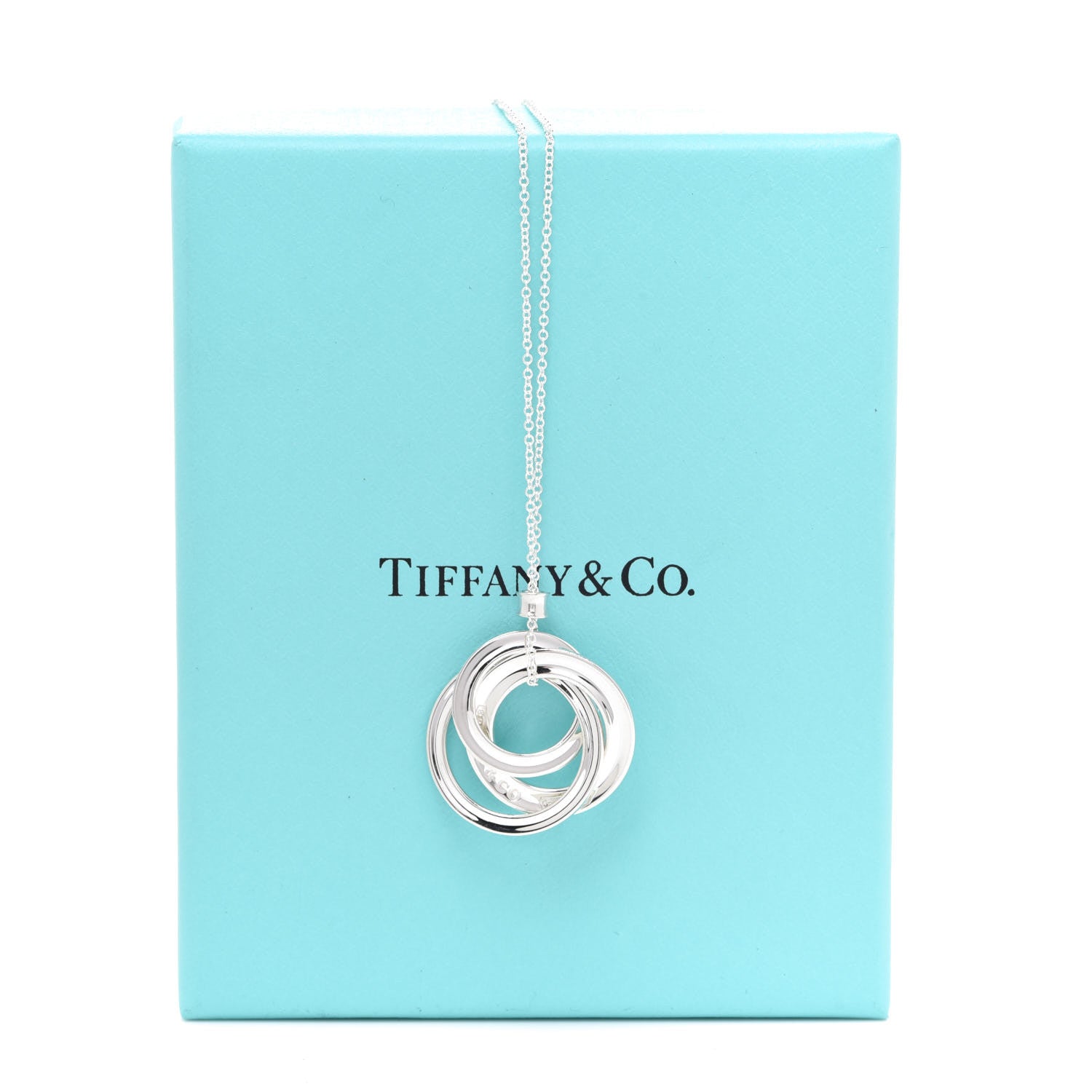 Tiffany Sterling Silver 1837 Circles Pendant Necklace 7 of 7