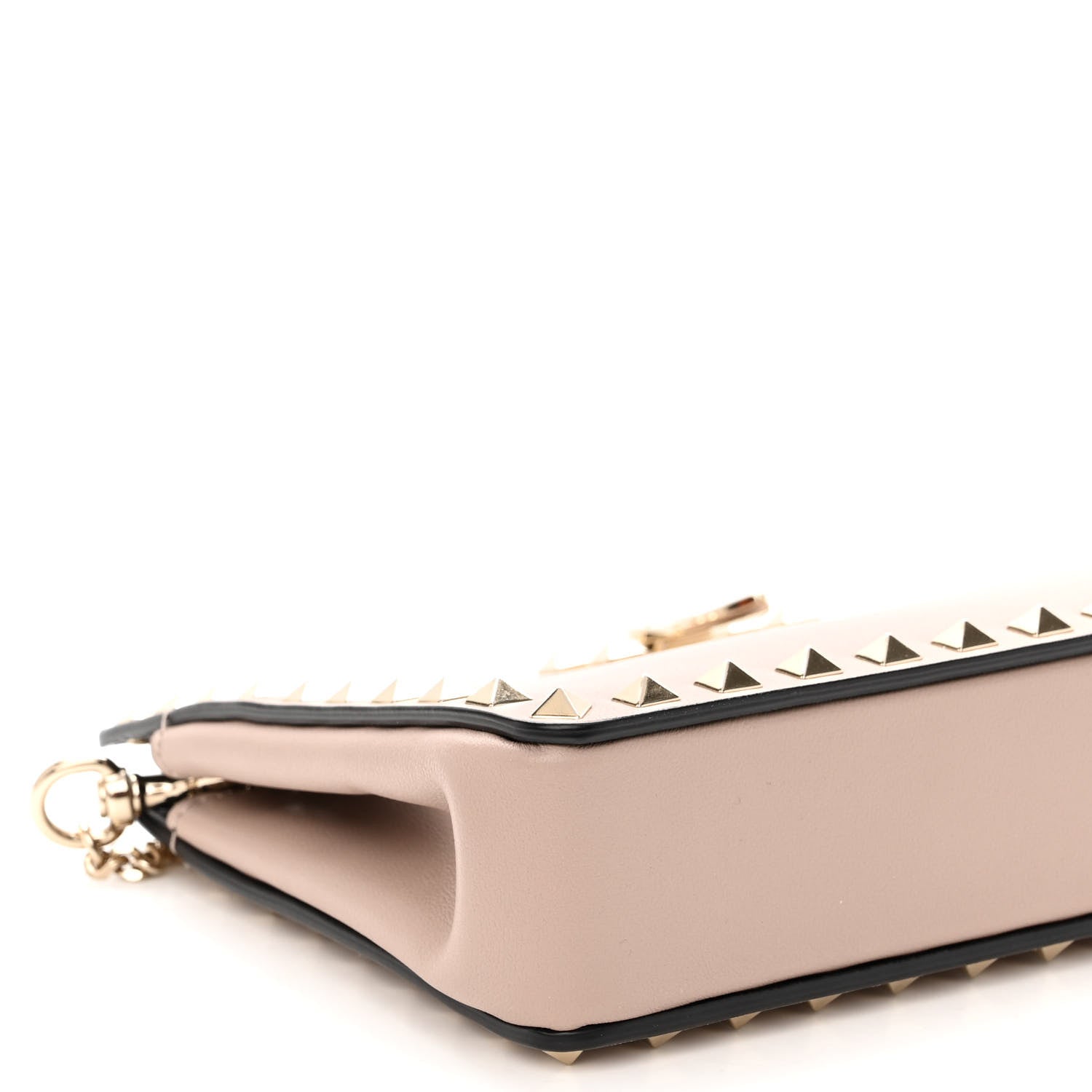 Valentino Garavani Vitello Rockstud Chain Clutch Poudre 8 of 9