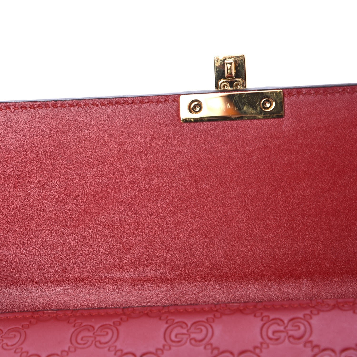 Gucci Guccissima Padlock Clutch Hibiscus Red 9 of 10