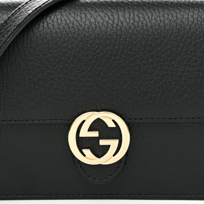 Gucci Dollar Calfskin Interlocking G Chain Wallet Black 7 of 10