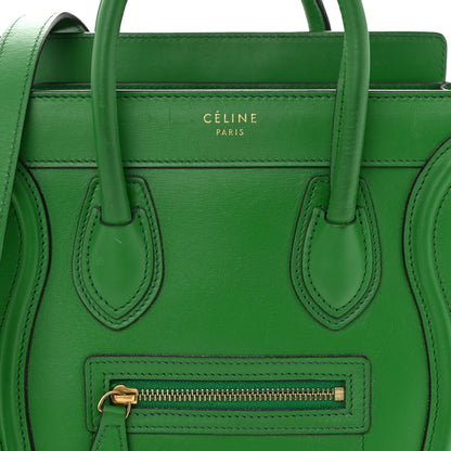 Celine Smooth Calfskin Nano Luggage Grass 5 of 12