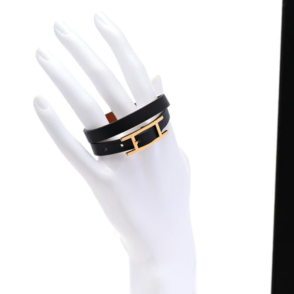 Hermes Chamonix Behapi Double Tour Bracelet Black 2 of 5