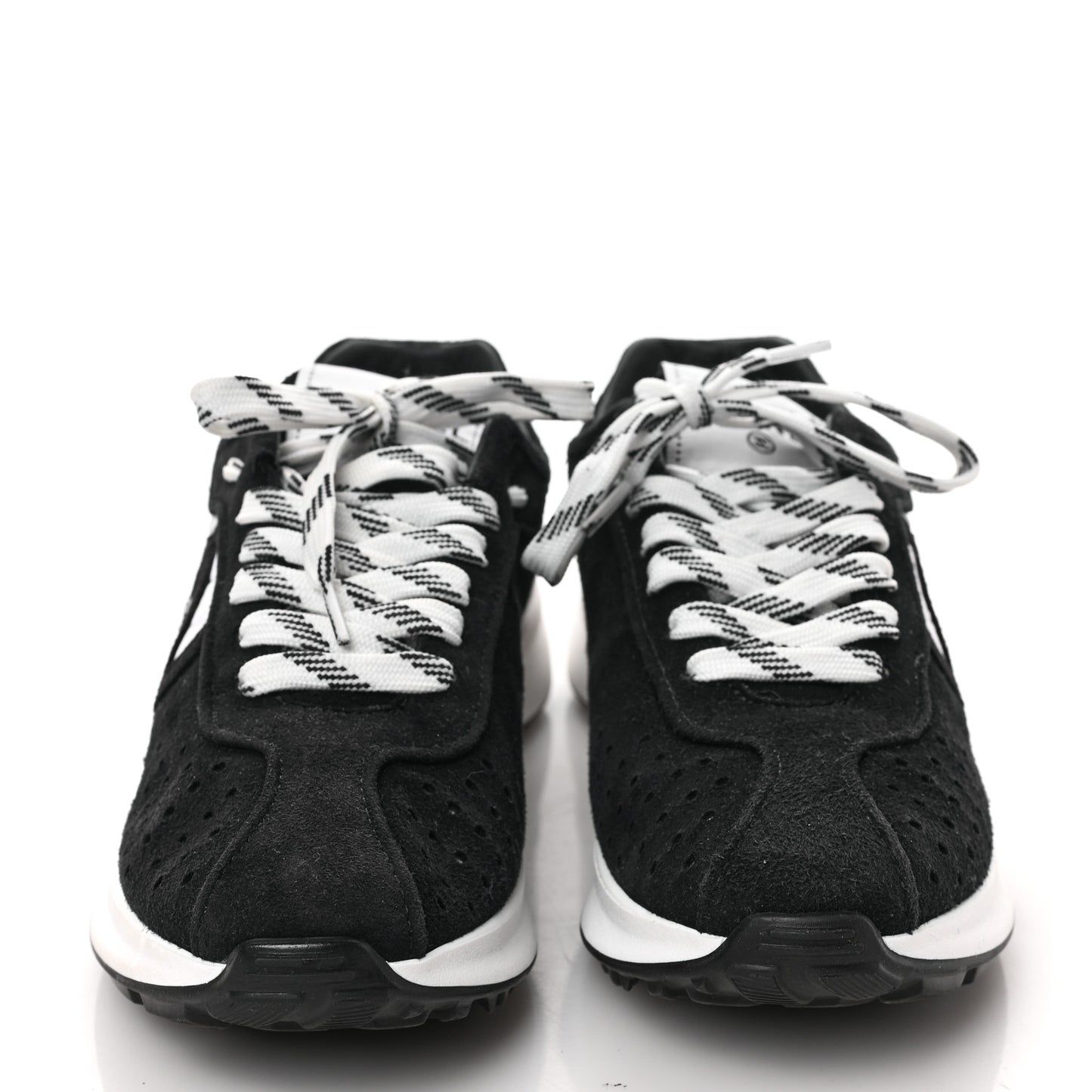 Fabric Suede Kidskin CC Sneakers 36.5 Dark Navy White