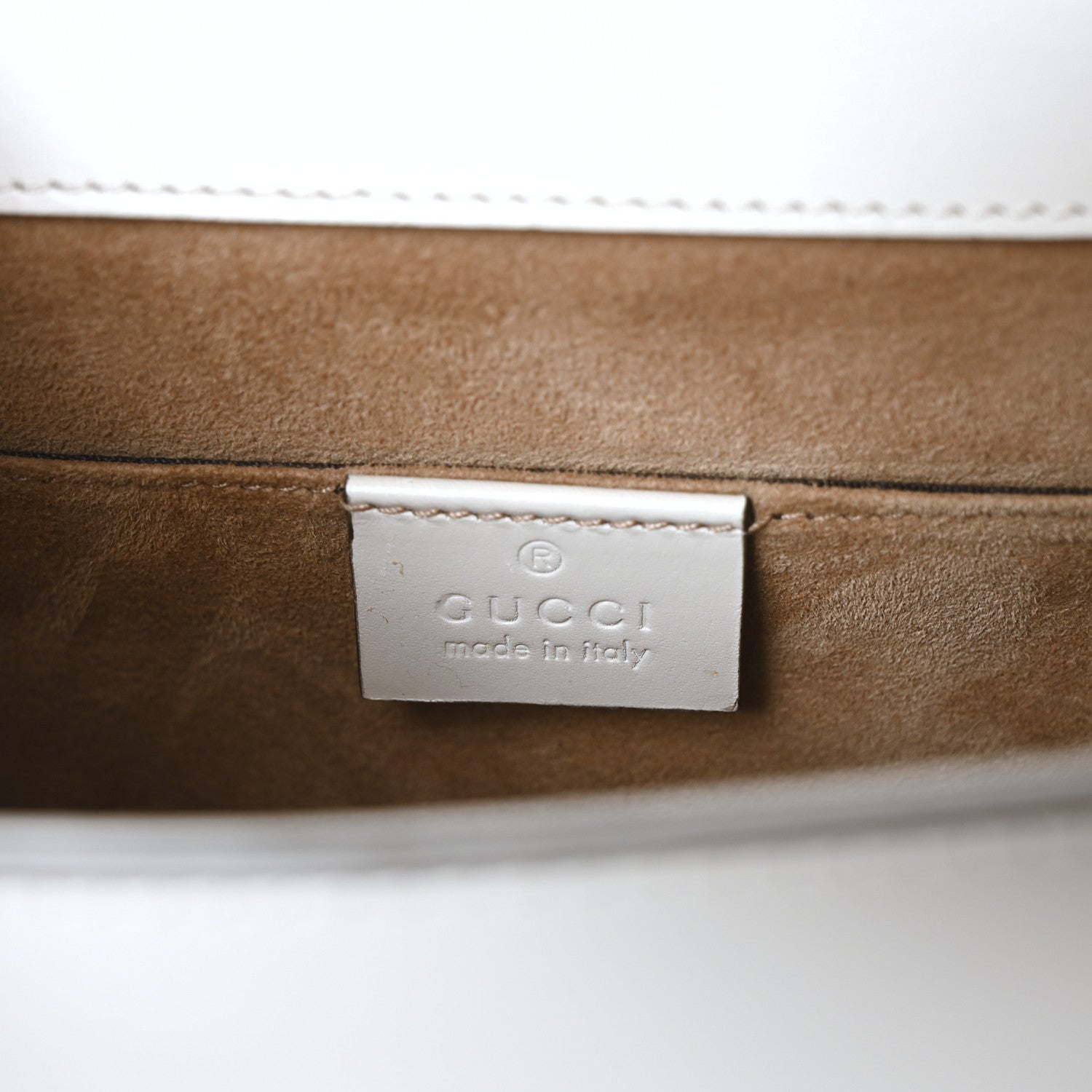 Gucci Calfskin Mini Sylvie Top Handle Bag White 6 of 10