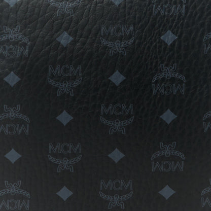 MCM Visetos Liz Shopper Tote Pouch Black 7 of 9