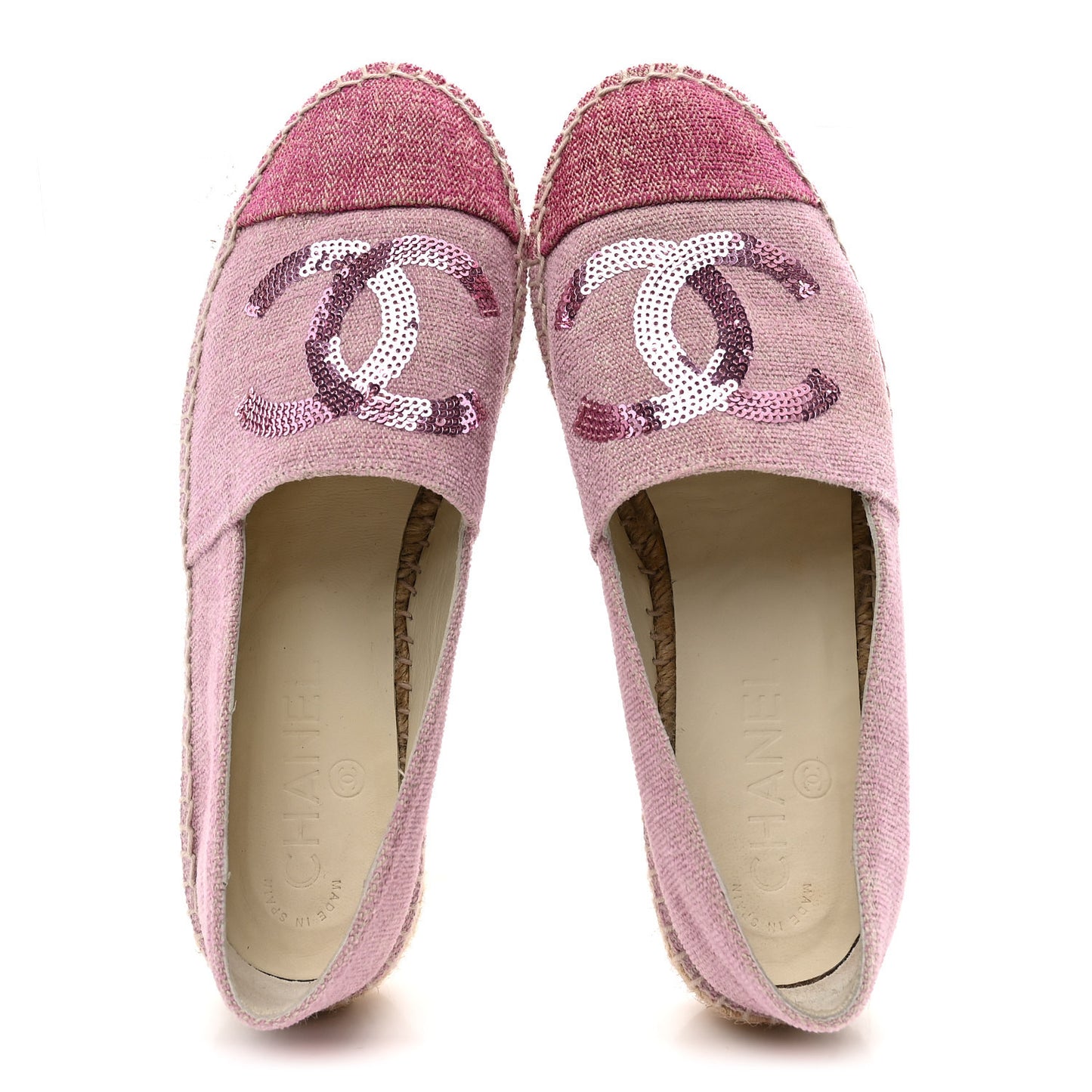Toile Sequin CC Espadrilles 36 Pink Dark Pink