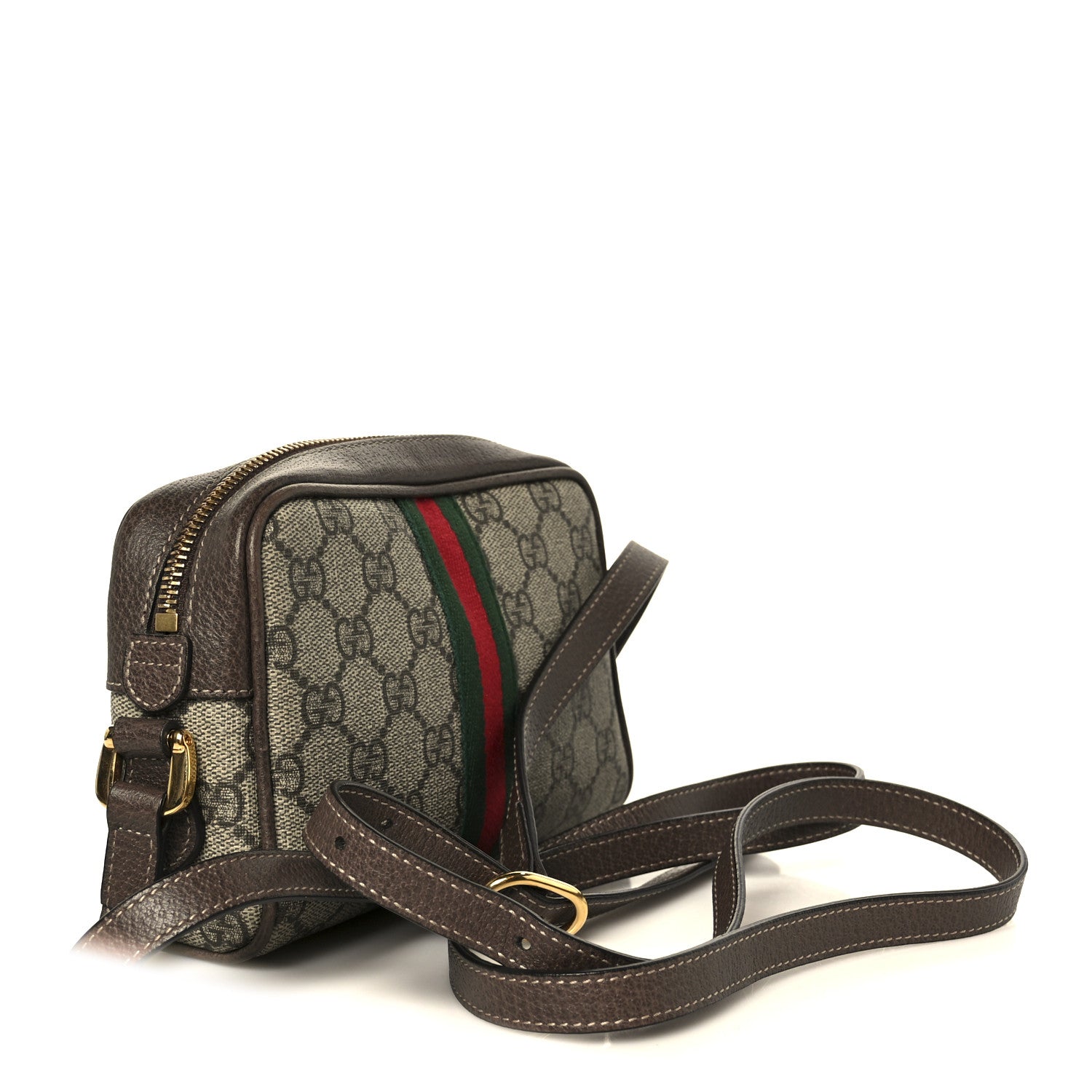 Gucci GG Supreme Monogram Web Mini Ophidia Shoulder Bag Brown 3 of 10