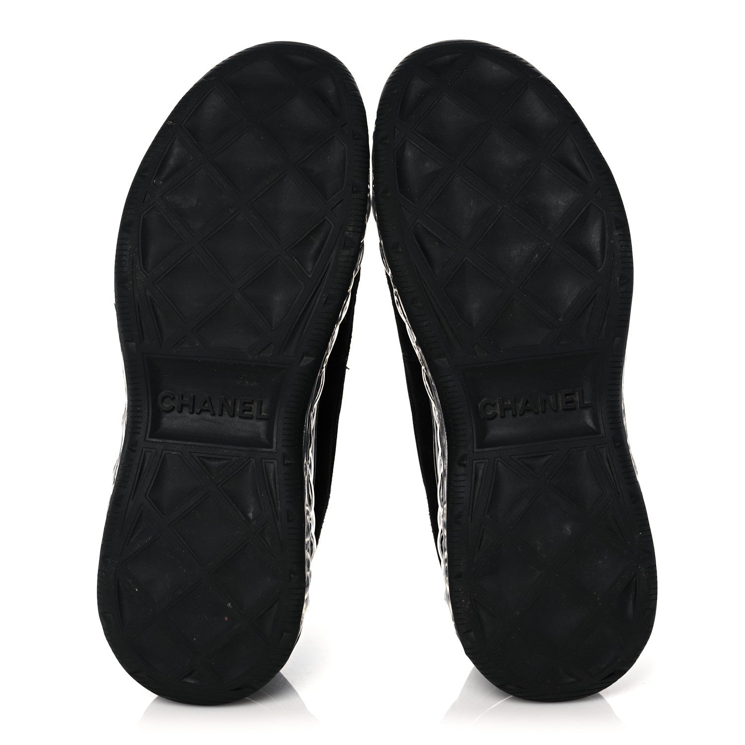 Chanel Suede Calfskin Velvet Grosgrain CC Sneakers 37 Black 5 of 7