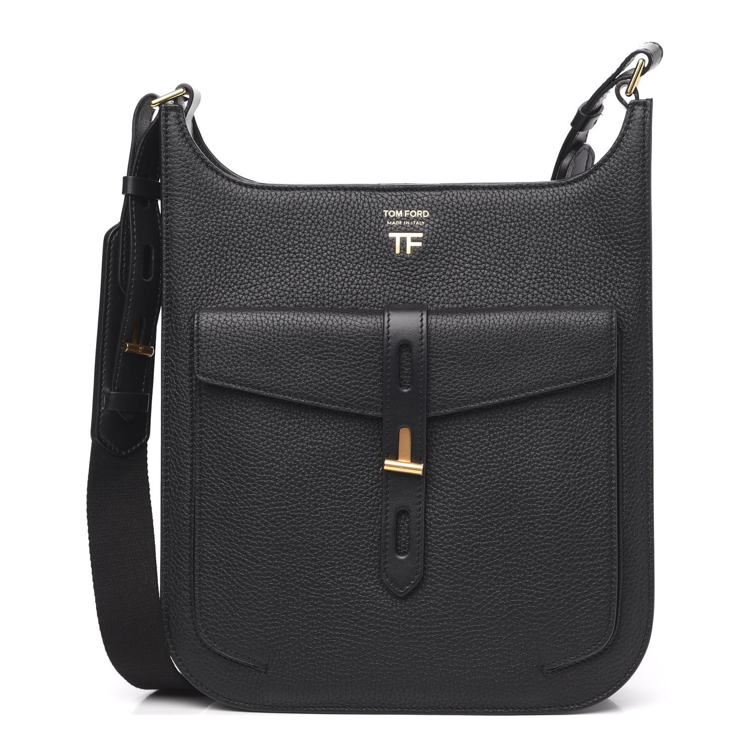 Tom Ford Grain Calfskin T Twist Crossbody Bag Black 1 of 10