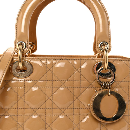 Christian Dior Patent Cannage Medium Lady Dior Beige 7 of 9