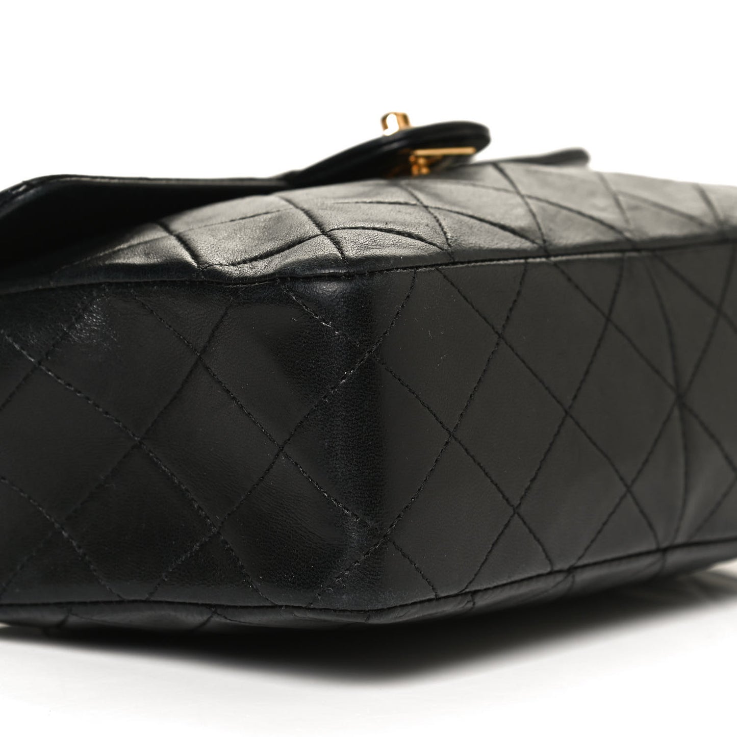 Lambskin Quilted Small Single Flap Black