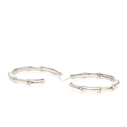 John Hardy Sterling Silver 41mm Bamboo Hoop Earrings 3 of 5