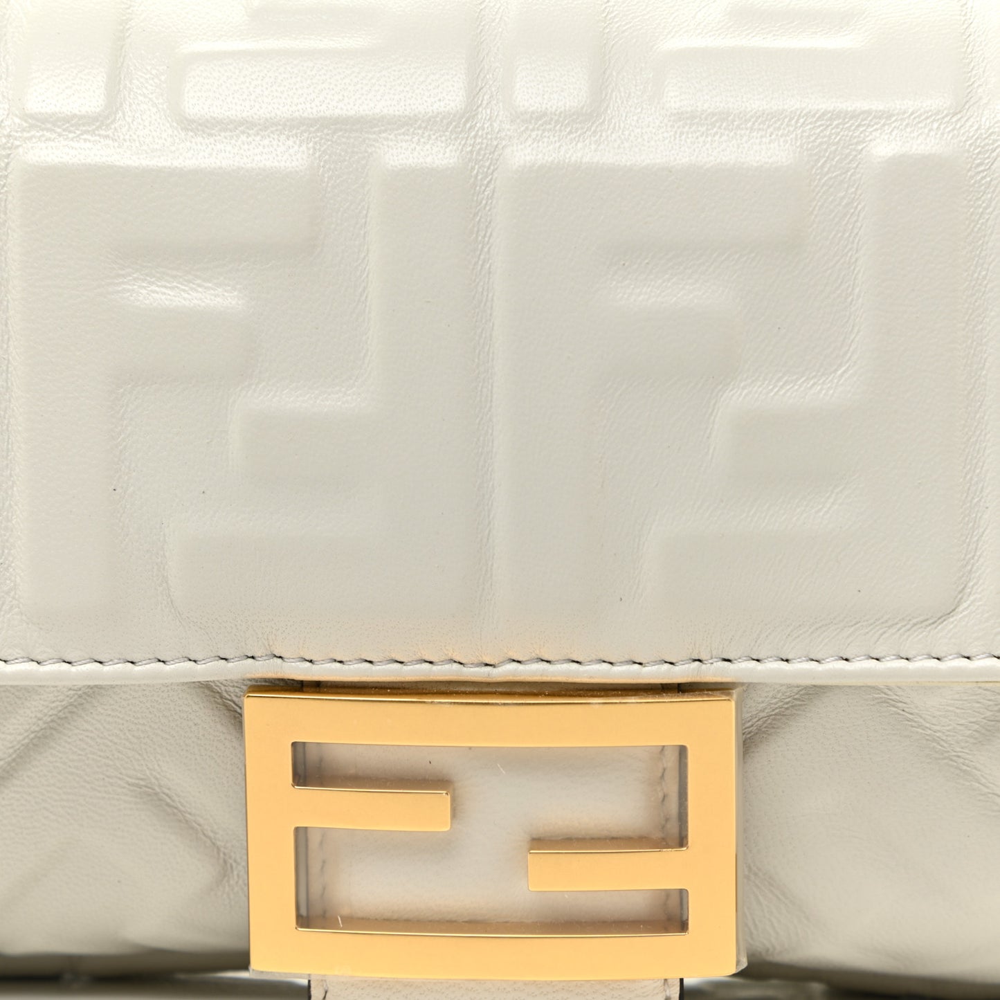 Nappa FF 1974 Embossed Baguette White