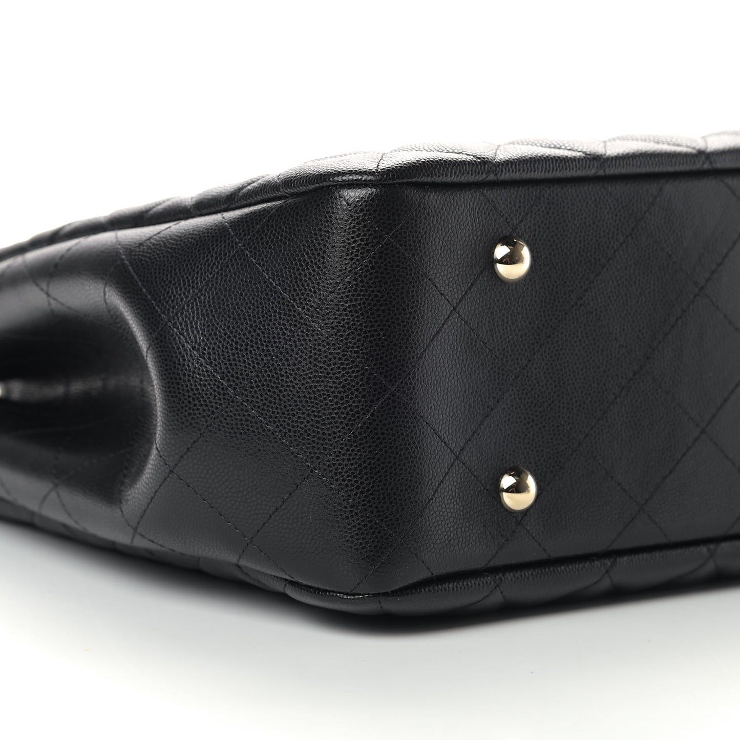 Caviar Quilted Large Shopping Tote Black