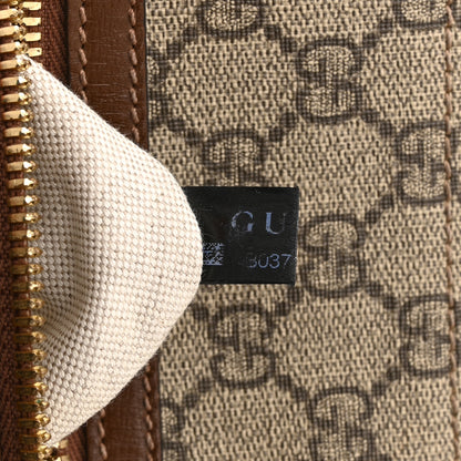 Gucci GG Supreme Monogram Azalea Calfskin Retro Interlocking G Flat Messenger Bag Beige Ebony Brown Sugar 8 of 11