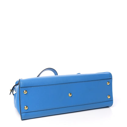 Fendi Vitello Seta Medium Peekaboo Iconic Satchel Blue Royal 3 of 10
