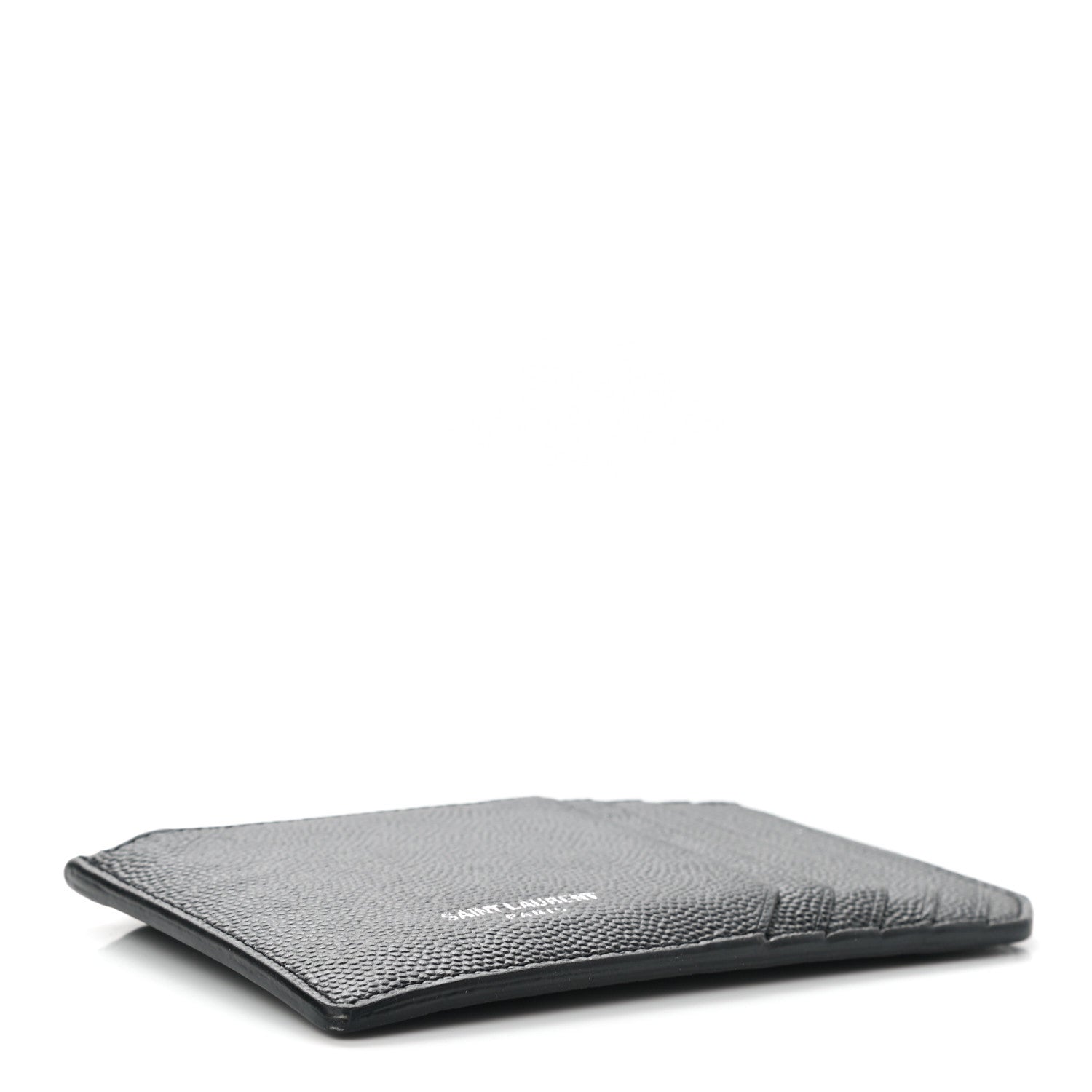 Saint Laurent Grained Calfskin 5 Fragments Zip Pouch Card Holder Black 4 of 9