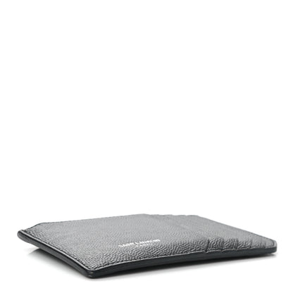 Saint Laurent Grained Calfskin 5 Fragments Zip Pouch Card Holder Black 4 of 9