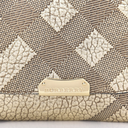 Burberry Metallic Signature Grain Calfskin Check Embossed Langley Crossbody Gold 10 of 10