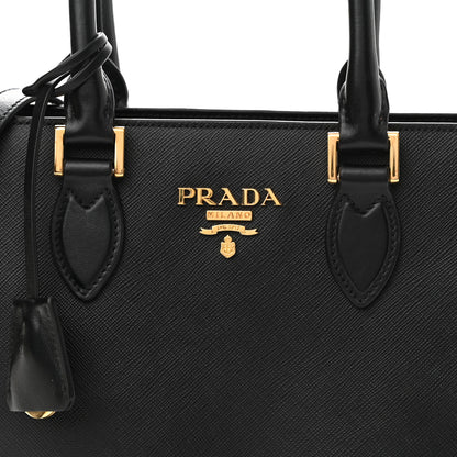 Prada Saffiano Soft Calfskin Small Zippered Tote Black 6 of 8
