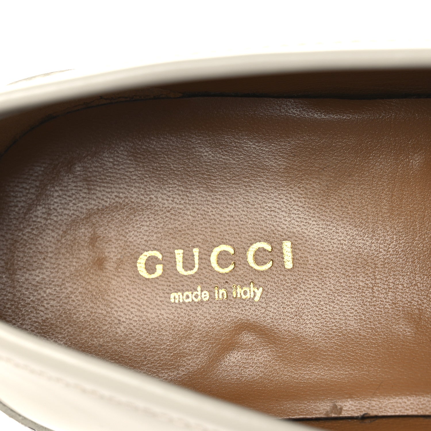 Gucci Cordovan Lux Womens Jeanne Platform Lug Sole 30/45mm Loafers 39 Mystic White 9 of 13
