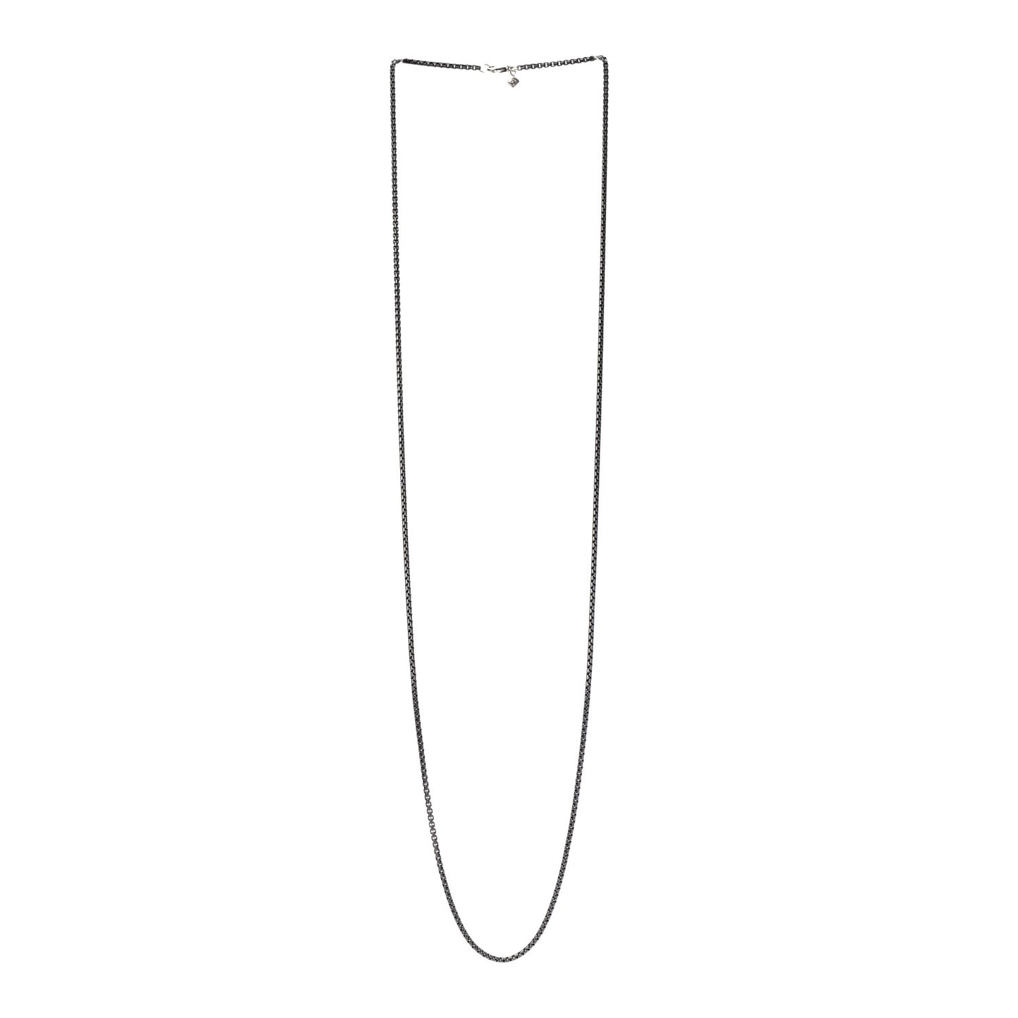 Darkened Sterling Silver 2.7mm Box Chain Necklace 36"