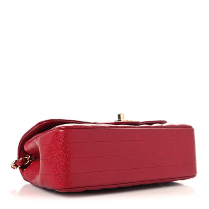Chanel Caviar Chevron Quilted Mini Rectangular Flap Dark Red 4 of 11