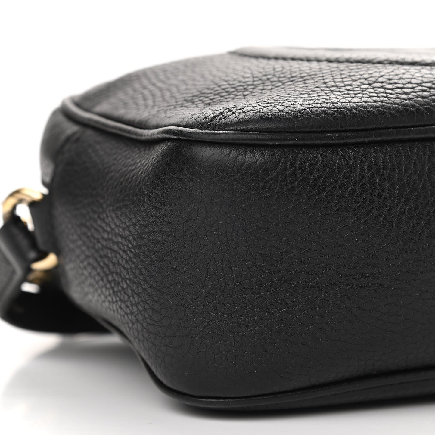 Pebbled Calfskin Small Soho Disco Bag Black