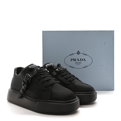 Prada Nylon Gabardine Studded Low Top Sneakers 39 Black 9 of 9