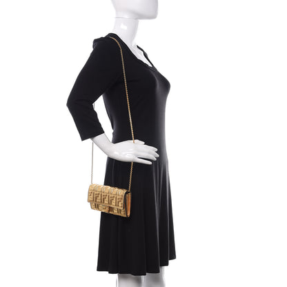 Fendi Vitello Catalan Mirror FF 1974 Embossed Continental Wallet on Chain Gold 2 of 9