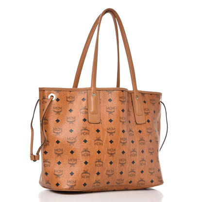 MCM Visetos Medium Liz Reversible Shopper Tote Cognac 4 of 10