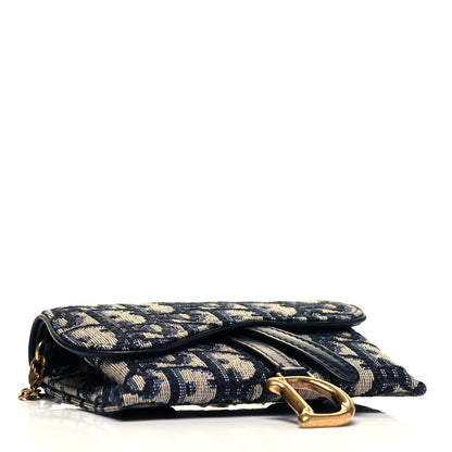 Christian Dior Oblique Nano Saddle Chain Pouch Blue 3 of 6
