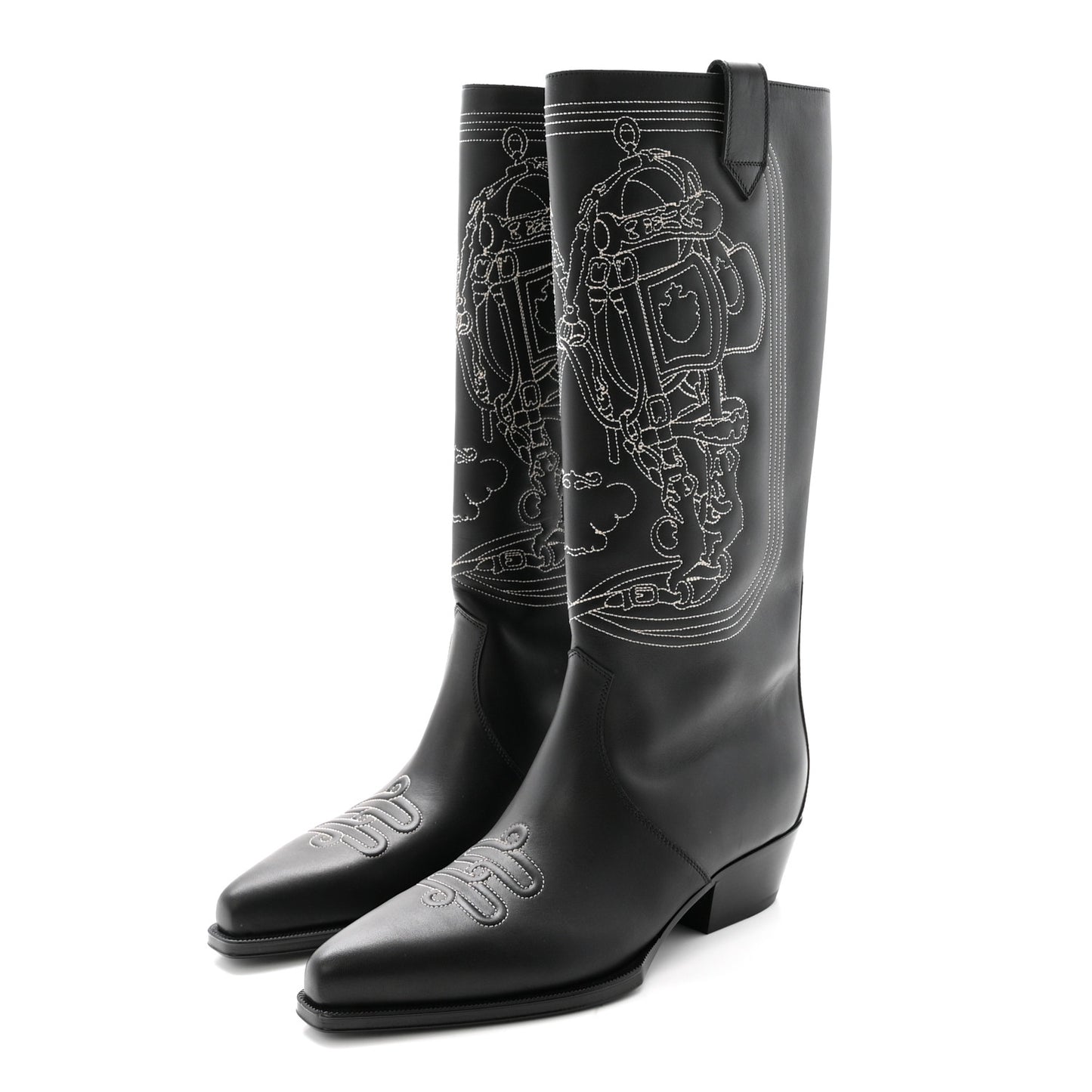Calfskin Folk 35 Boots 39 Black