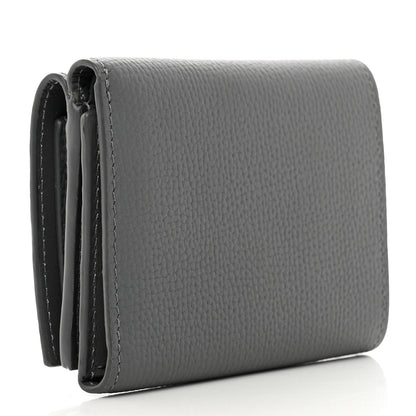 Loewe Grained Calfskin Anagram Trifold Wallet Asphalt Grey 3 of 7