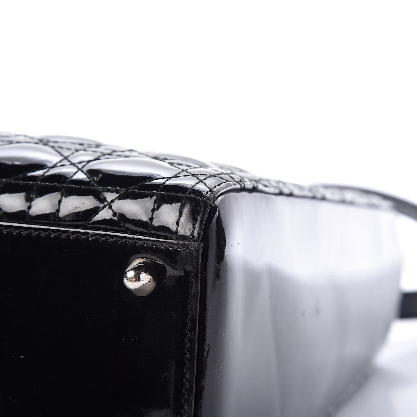 Patent Cannage Large Lady Dior Black