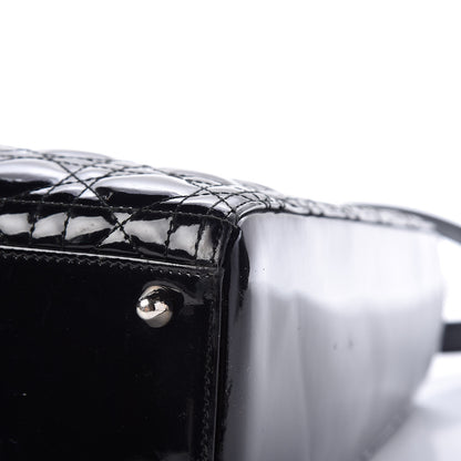 Christian Dior Patent Cannage Large Lady Dior Black 12 of 15