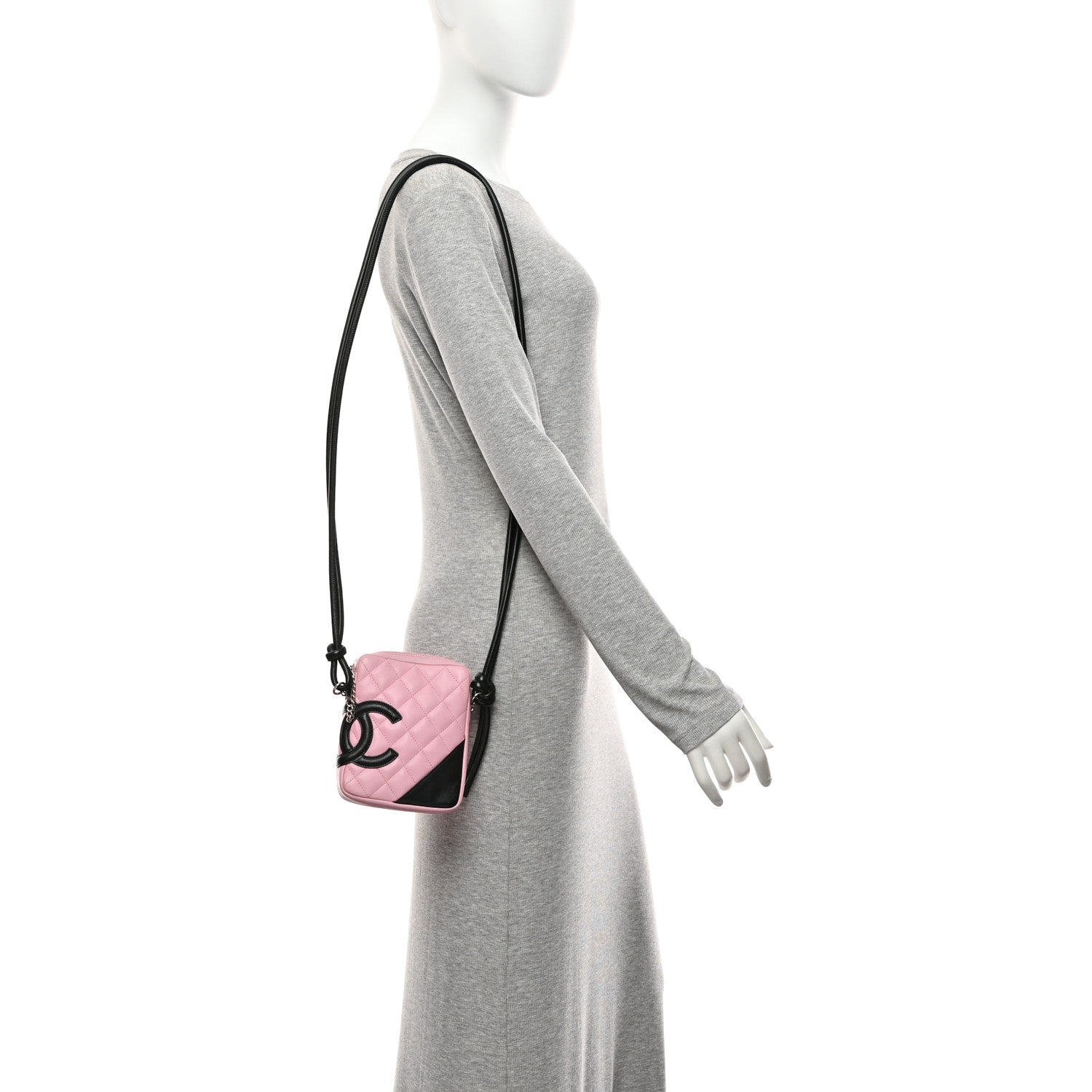Chanel Calfskin Quilted Small Cambon Messenger Pink Black 2 of 10